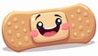 © Maryna - Cute smiling bandage illustration for children. This cartoon first aid symbol offers comfort and healing. It represents care, protection, and recovery from injuries with a positive vibe.
