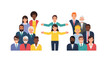© Subrim - Diverse Group of People with Welcoming Leaders. Community, Inclusion, and Teamwork Concept in Flat Design.