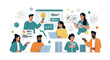 © Novia - Diverse Tech Team Collaborating on Software Development, Innovation, and Data Analysis. Modern IT Project Management and Digital Solutions Concept.
