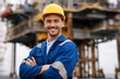 © Lubos Chlubny - Offshore engineer smiling wearing hard hat and uniform