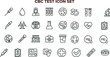 © set kine - CBC test outline icon set with blood diagnostics laboratory analysis symbols for healthcare apps dashboards interfaces presentations education materials