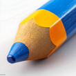 © SKYFERN - Vibrant stylized 3D rendered chunky pencil with blue and yellow design