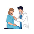 © Nashiir - Doctor examining a female patient.