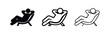 © liubomir118809 - Person Relaxing in Lounge Chair Icon Set. Relaxation and Leisure Symbol.