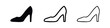 © liubomir118809 - High heel shoe icon set in different styles. Elegant woman's footwear symbol. Fashionable feminine accessory.