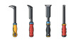 © Sciencesies - Professional Farrier Hoof Knives and Trimming Tools Set for Livestock and Horse Care Vector Illustration