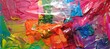 © ATif - Thick layers of multicolored paint create textured vibrant artistic background