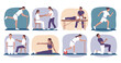 © Omroy - Physical therapy exercises and patient care illustrations
