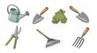 © Muhammad - Colorful vector illustration of gardening tools and accessories for yard work and maintenance
