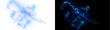 © MariaAlam - PNG image of A dynamic abstract electrical discharge with vibrant blue and cyan glowing energy, creating a plasma effect on transparent background.