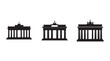 © BIBI - Brandenburg Gate iconic Berlin monument silhouettes in different perspectives  famous German landmark  historic gate  Berlin city symbol