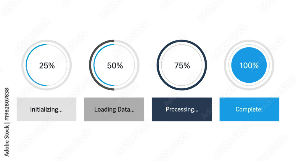 Loading Progress Indicator Circular Gauge. Stock Vector | Adobe Stock