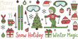 © Mimizuzuhaha - Christmas Ski Festive Winter Holiday Snow Vacation, Illustration Cartoon Collection