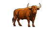 © Anang - Illustration of a strong brown bull with muscular body, symbol of strength and power.