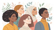 © Duangmanee03 - Professional stock vector illustration group of diverse women background