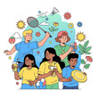 © ariful - Diverse group of people enjoying outdoor activities and hobbies