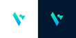 © anello - Modern abstract V lettermark logo concept in gradient blue and green, ideal for technology, business, or digital branding solutions