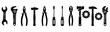 © Picxo Stock - Hand Tool Silhouettes Icons Set For Repair Construction Maintenance Workshop