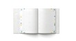© MdYeamin - A blurry image of an open book with white pages and yellow markings on a plain white background