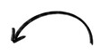 © Deepak basant kewat - Thick black hand drawn curved arrow pointing down left