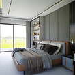 © murattellioglu - 3d render of modern bedroom hotel suite