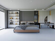 © murattellioglu - 3d render of modern bedroom hotel suite