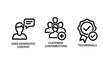 © MAHMUDA  - User-generated content, customer contributions, and testimonials icons set for digital marketing and feedback platforms