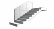 © Gegeutam - Modern concrete staircase with shadow and textured wall