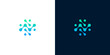 © anello - Modern abstract blue and green interconnected network logo representing digital technology, data flow, and secure connections for innovative tech companies