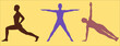 © Muhammad - Yoga and fitness exercise silhouettes with warrior pose star plank positions wellness stretching and balance vector illustration set
