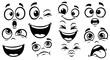© paijo - Large set of diverse cartoon emoji facial expressions including happy, surprised, winking, and kissing, on an isolated white background.