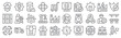 © Felix - Set of 30 mass production editable thin line icons including factory, worker, manufacture, automation, delivery, engineer, industrial process, storage, packaging