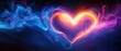 © tiger - Glowing heart of fire and blue nebula light formed by swirling colorful smoke against a starry cosmic background, evoking warmth, love and passion