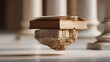 © asiyah - Ancient knowledge revealed: An open book rests on a stone pedestal amidst classic columns