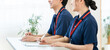 © buritora - Male and female certified care workers and care managers participating in training (study sessions, meetings)