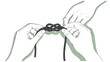 © Mucher - Hands Tying Secure Knot, Teamwork & Problem Solving Concept Illustration