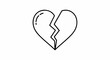 © Tri - A simple black outline of a heart broken into two pieces