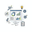 © Khairunnisa - Illustration of business analytics, charts, graphs, and workflow