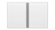 © shahida  - An open spiral bound notebook with white lined pages displayed from a top down perspective view isolated on transparent background,png