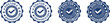 © Mr Cudling Pong - A set of four circular blue badge icons featuring a doctor recommended checkmark design style isolated on transparent background, Vector