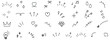 © Tanvir Khan - A charming collection of various hand drawn doodle line art elements including stars hearts arrows and sparkles for decorative emphasis