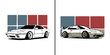 © Vectyx - Comparison illustration showing a stock and modified Japanese sports coupe car side profile art style