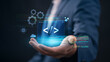 © IDOL'foto - Low code no code development and programming concept with professional presenting virtual coding ai automation, cloud computing, and software integration for efficient application development