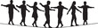 © Lubna - Black Solid Barefoot Tightrope Walking Silhouettes Set of Six on White Background