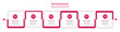 © CSE20 - Business infographic with 6 rectangular steps information templates | Marketing traditional chart for representing business condition or growing process with magenta illustration