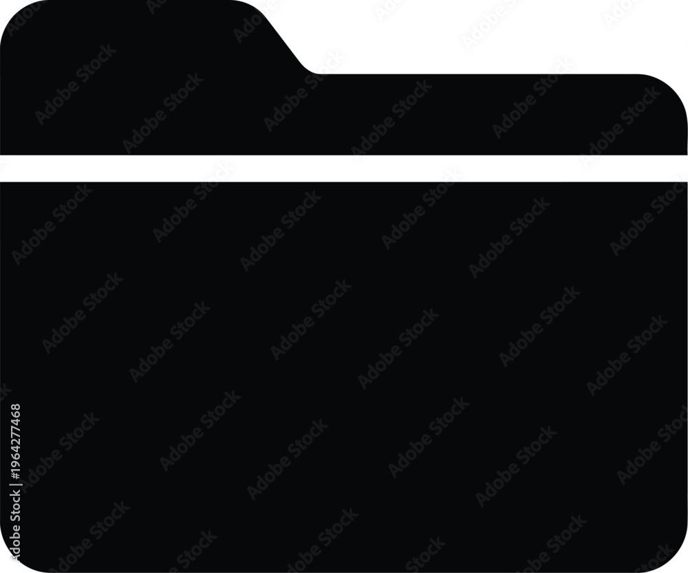 Black vector illustration of a file folder icon on white background ...