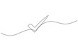 © FardinAhmed - Check mark one line drawing of checkmark symbol on white background