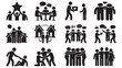 © firman - Community and social relationship solid glyph icon set. Icons for teamwork, friendship, volunteering, and charity support in trendy flat style.