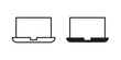 © Pop - Laptop icons line and solid version, outline and filled vector design set