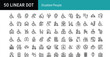 © MstLinaAkter - Disabled people linear dot icons set with accessibility wheelchair assistance healthcare and support symbols vector illustration isolated on white background